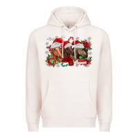 Pale Pink christmas horses Premium Hoodie - MaliasSmallBusiness