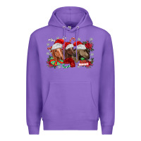 Purple christmas horses Premium Hoodie - MaliasSmallBusiness