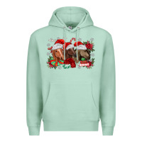 Seafoam christmas horses Premium Hoodie - MaliasSmallBusiness