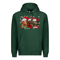 Sports Green christmas horses Premium Hoodie - MaliasSmallBusiness