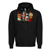 Black religious coffee cups Zipper Hoodie - AdoDesignShop