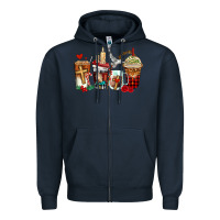 Navy religious coffee cups Zipper Hoodie - AdoDesignShop