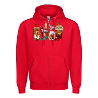 Red religious coffee cups Zipper Hoodie - AdoDesignShop