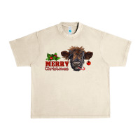 Sandshell merry christmas highland calf with candy cane Urban Heavy Tee - RanaPortraitStore