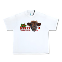 White merry christmas highland calf with candy cane Urban Heavy Tee - RanaPortraitStore