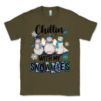 Army Green Chillin With My Snowmies Classic Tee - FaDigitalArtStudio