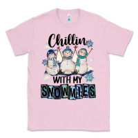 Bubblegum Pink Chillin With My Snowmies Classic Tee - FaDigitalArtStudio
