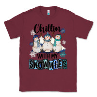 Burgundy Chillin With My Snowmies Classic Tee - FaDigitalArtStudio