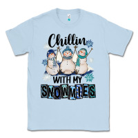Dusty Blue Chillin With My Snowmies Classic Tee - FaDigitalArtStudio
