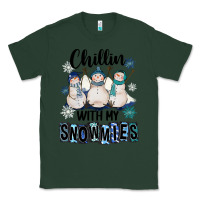 Sports Green Chillin With My Snowmies Classic Tee - FaDigitalArtStudio