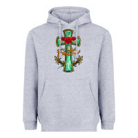 Heather Grey cross faith Heavyweight Hoodie - BarkalooDesign