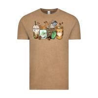 Vintage Coffee latte coffee cups Vintage Tee - Zillion Design Studio