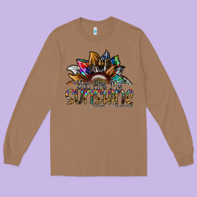 You Are My Sunshine Autism Awareness Long Sleeve Tee Designed By Sublimationcraftshop