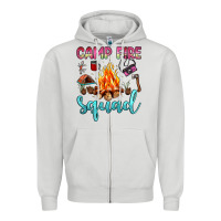 Dove Grey camp fire squad Zipper Hoodie - JahusDesignShop