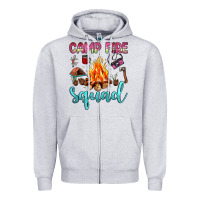 Heather Grey camp fire squad Zipper Hoodie - JahusDesignShop