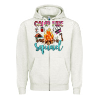 Oatmeal Heather camp fire squad Zipper Hoodie - JahusDesignShop