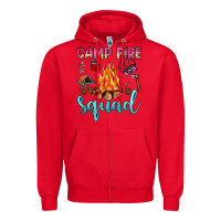 Red camp fire squad Zipper Hoodie - JahusDesignShop