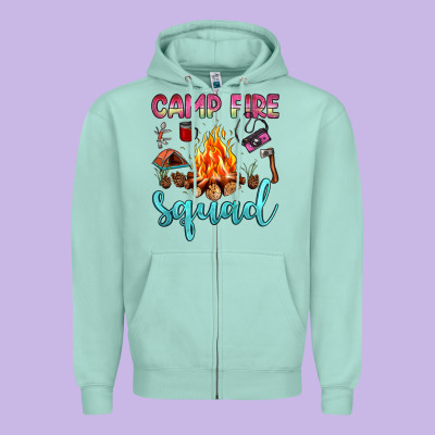 Camp Fire Squad Zipper Hoodie Designed By Jahusdesignshop