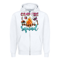 White camp fire squad Zipper Hoodie - JahusDesignShop