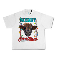 Merry Christmas Highland Calf Baby Cow Urban Heavy Tee | Teevron