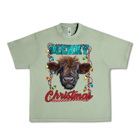 Oil Green merry christmas highland calf baby cow Urban Heavy Tee - RanaPortraitStore