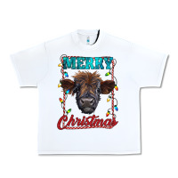 White merry christmas highland calf baby cow Urban Heavy Tee - RanaPortraitStore