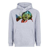 Heather Grey Peacock Bass Illustrations Heavyweight Hoodie - LillyAllenDesigns