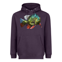 Plum Peacock Bass Illustrations Heavyweight Hoodie - LillyAllenDesigns