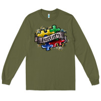 Army Green austism Long Sleeve Tee - SublimationCraftShop