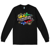Black austism Long Sleeve Tee - SublimationCraftShop