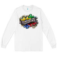 White austism Long Sleeve Tee - SublimationCraftShop