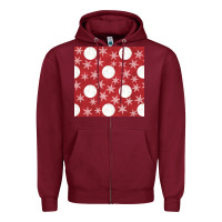 Burgundy christmas snow flakes seamless pattern Zipper Hoodie - BundleAndBundleShop