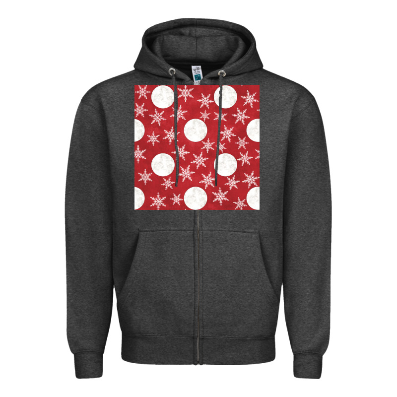 Christmas Snow Flakes Seamless Pattern Zipper Hoodie by BundleAndBundleShop | Teevron