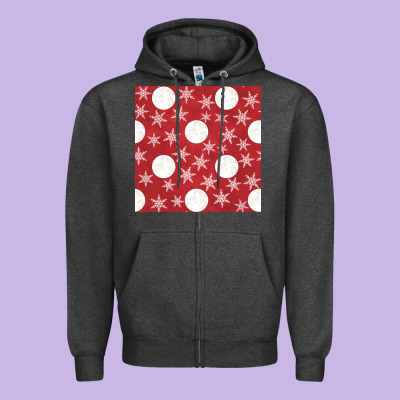Christmas Snow Flakes Seamless Pattern Zipper Hoodie Designed By Bundleandbundleshop