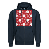 Navy christmas snow flakes seamless pattern Zipper Hoodie - BundleAndBundleShop