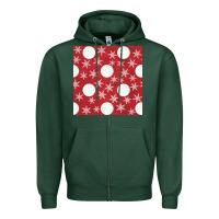 Sports Green christmas snow flakes seamless pattern Zipper Hoodie - BundleAndBundleShop