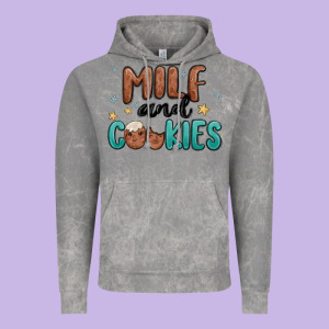 Milf And Cookies Vintage Hoodie Designed By Maliassmallbusiness
