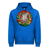 Cobalt christmas rambouillet sheep Urban Hoodie - LillyAllenDesigns
