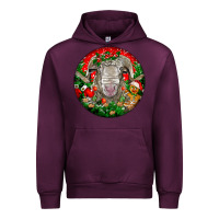 Mauve Wine christmas rambouillet sheep Urban Hoodie - LillyAllenDesigns