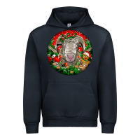 Navy christmas rambouillet sheep Urban Hoodie - LillyAllenDesigns