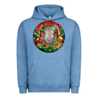 Pigment Pebble Blue christmas rambouillet sheep Urban Hoodie - LillyAllenDesigns