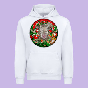 Christmas Rambouillet Sheep Urban Hoodie Designed By Lillyallendesigns