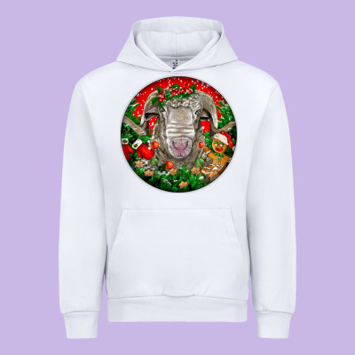 Christmas Rambouillet Sheep Urban Hoodie Designed By Lillyallendesigns
