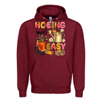 Burgundy hoeing ain't easy Zipper Hoodie - Artiststas