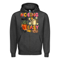 Charcoal Heather hoeing ain't easy Zipper Hoodie - Artiststas