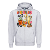 Heather Grey hoeing ain't easy Zipper Hoodie - Artiststas