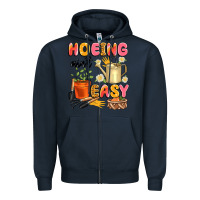 Navy hoeing ain't easy Zipper Hoodie - Artiststas