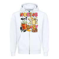 White hoeing ain't easy Zipper Hoodie - Artiststas