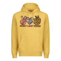 Antique Gold peace love teach Premium Hoodie - NancyCooperArtShop