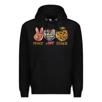 Black peace love teach Premium Hoodie - NancyCooperArtShop